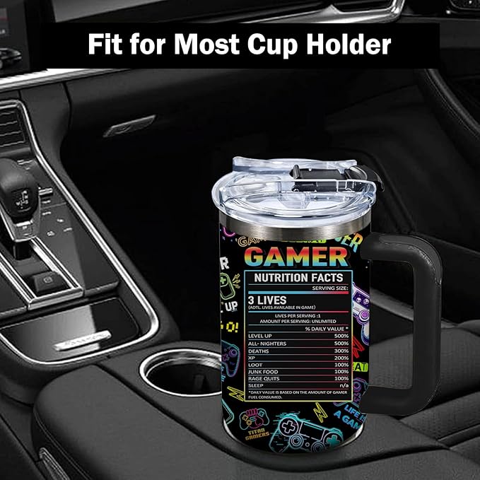 Gaming Gifts for Men Boys, Gamer Gifts for Men, 40oz Gamer Tumbler Cup, Gaming Mugs, Teen Boy Gift Gamings Stuff, Gaming Gamepad Presents for Son, Birthday Gift for Him Mens Boys Gamings Cup