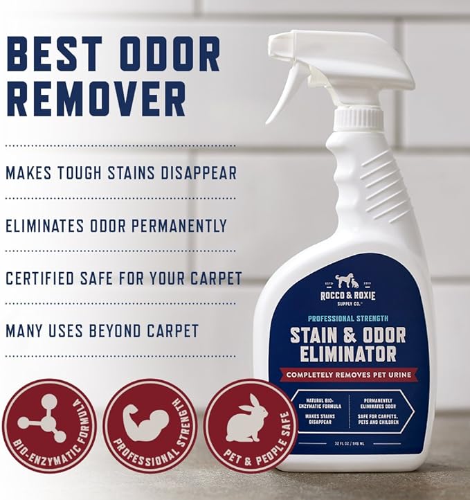Rocco & Roxie Cat Allergy Supplements & Stain & Odor Eliminator Bundle
