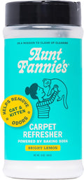 Aunt Fannie's Cat Carpet Refresher, Odor Neutralizing Powder for Homes with Cats, Kittens and Other Pets, Bright Lemon Scent, 16 Ounce (Pack of 1)