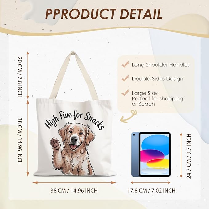 Canvas Tote Bag Aesthetic,Zoon Cow Dog Cat Tote Bag,Gifts for Women Canvas Tote Bags