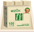 MIZOK 100 Counts Dog Pee Pads Extra Large 28"x34", Bamboo Puppy Pads Super Absorbent & Leak-Proof, 4-Corner Adhesive Tabs, Wee Wee Pads for Dogs Superior Odor Protection, XL