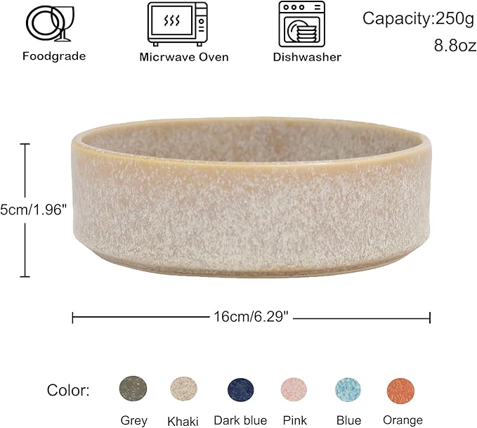 Ceramic Slow Feeder Bowl, 6.69 x 5.7 inches, Elevated Design with Paw Pattern, for Cats and Small Dogs (Khaki)