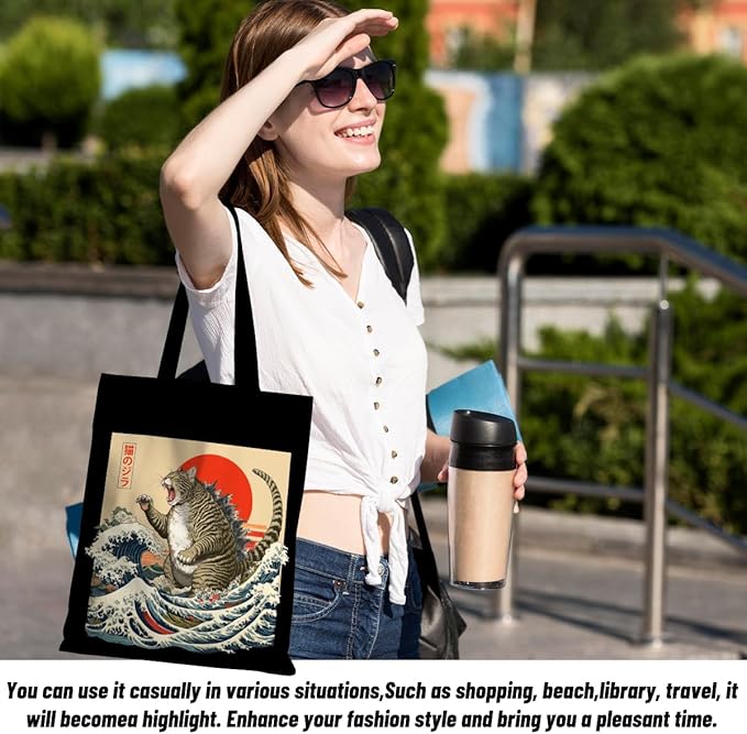 Cute Axolotls Cat, Moon Witch Series Inspirational Quotes Grocery Bags Gifts for Women