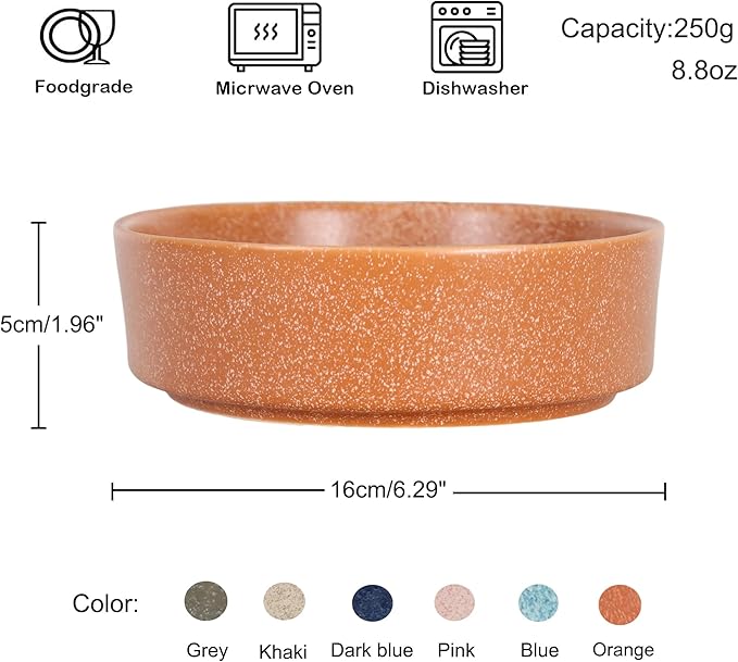Ceramic Slow Feeder Cat Bowls 6 Inch Cute Bone Slow Feeding Dog Food Bowl,Whisker-Friendly, Anti-Vomiting Feeder for Cats and Small Dogs Non Slip Dishwasher/Microwave Safe (Orange)