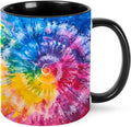 Tie Dye Coffee Mug Funny Ceramic Tea Cup With Handle Dishwasher Microwave Safe for Women 11oz Porcelain Mugs