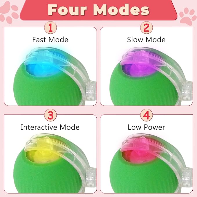 Interactive Cat Toys for Indoor Cats, New Interactive Rolling Dog Ball, 360° Smart Pet Toy Self Rolling Balls for Bored Indoor Cats (3PCS/Set)