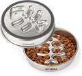 BOYUEKEJI Stainless Steel Slow Feeder Dog Bowl, 304 Grade MetalPet Food Bowl, Teddy Cat Design Insert, Healthy Feeding Solution for Dogs, Cats