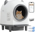 Grepatio Automatic Cat Litter Box, Self Cleaning Litter Box for Multiple Cat, APP Control, Safe Anti-Pinch, Weight Monitoring, Smart Cat Litter Box Includes Scent Cartridge, 2-Roll Garbage Bags