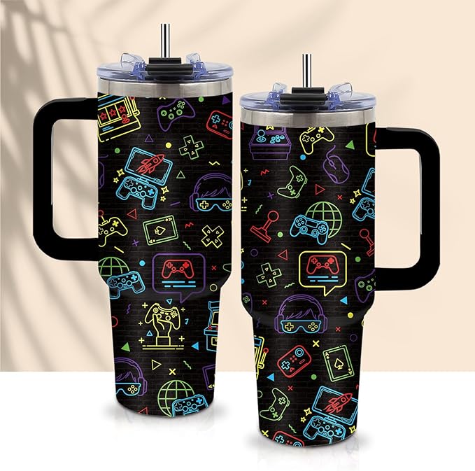 Gaming Gifts for Men Boys, Gamer Gifts for Men, 40oz Gamer Tumbler Cup, Gaming Mugs, Teen Boy Gift Gamings Stuff, Gaming Gamepad Present for Son, Birthday Gift for Him Boys Gamings Cup(Style4)