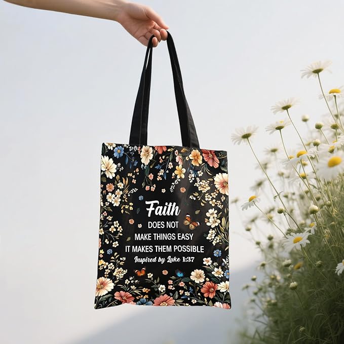 Aesthetic Canvas Tote Bag for Women - with Magnetic Snap Closure & Zipper Inner Pocket Reusable Bag for Shopping