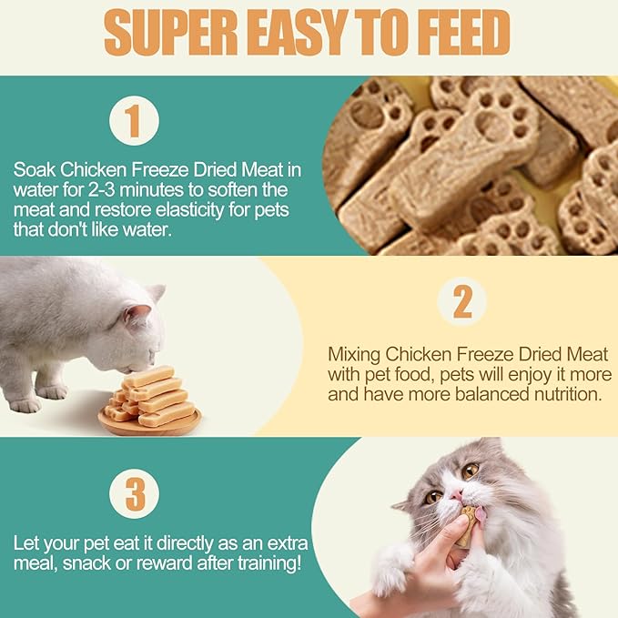 Hairball Control Cat Freeze Dried Treats - Pure Freeze-Dried Chicken Breast, Natural Hairball Control & Digestive Health, No Fillers or Additives, High Protein Raw Treats for All Cats and Dog