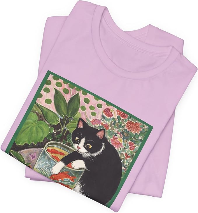 Vintage Cat Painting T Shirt, Matisse Inspired Cat Tee, Retro Art Aesthetic Shirt, Funny Cat Lover Gift