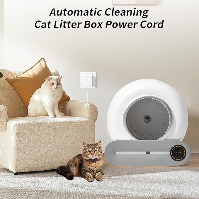 DuckSky 12V Power Adapter Replacement Part for 65L+9L Self Cleaning Cat Litter Box, White Charger, Compatibility Automatic Box