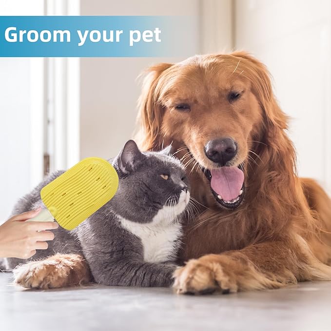 3PCS Pet Ice Cream Massage Combs, Cat Double-Sided Grooming Brush, Cat Tongue Brush for Cats Grooming Easily Removes Fur Reducing Hairballs (Green+Blue+Yellow)