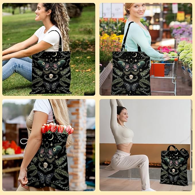 Hanamiya Na Tote Bag with Zipper Pockets, Tote Bag Reusable Shopping Grocery Bags Birthday Gifts for Women, Weekender Bags