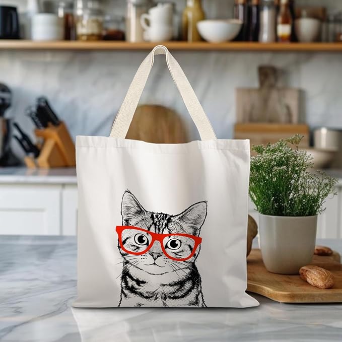 Canvas Tote Bag Aesthetic,Zoon Cow Dog Cat Tote Bag,Gifts for Women Canvas Tote Bags