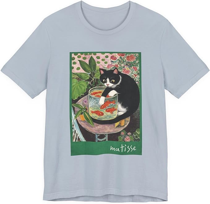 Vintage Cat Painting T Shirt, Matisse Inspired Cat Tee, Retro Art Aesthetic Shirt, Funny Cat Lover Gift