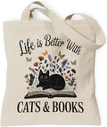 Pets Lover Gifts Tote Bag for Women, Dogs Cats Bee Aesthetic Canvas Bag with Inner Pocket