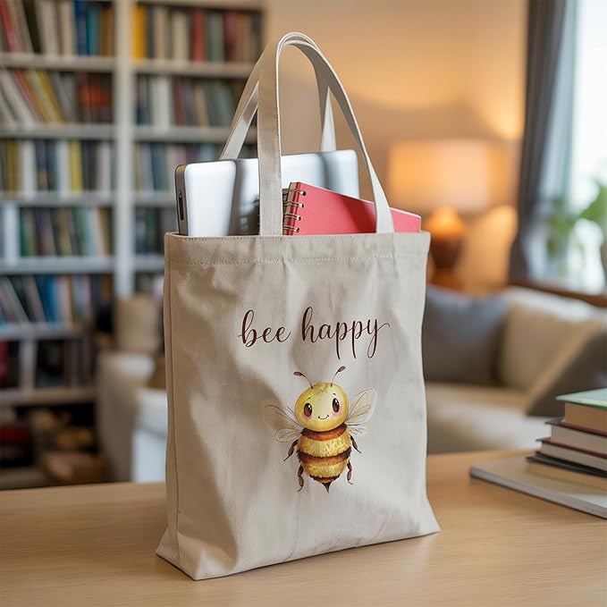 Pets Lover Gifts Tote Bag for Women, Dogs Cats Bee Aesthetic Canvas Bag with Inner Pocket