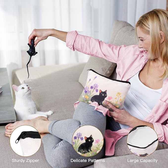 Cat Lover Gifts for Women, Cat Gifts for Women, Cat‘s Themed Gift for Christmas Mother's Day Birthdays, Funny Gift for Cats Lovers for Crazy Cats Lady Mom Daughters with Glass Cup Scented Candle Socks