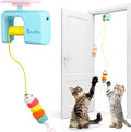 Interactive Cat Toy for Indoor Cat, Automatic Door Hanging Cat Toy with Detachable Design, Kitten Toys for Indoor Cats Self Play, 3.27 * 1.69 * 2.76Inch (Sky Blue)