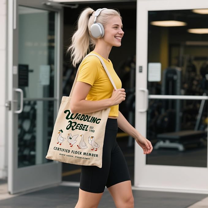 Aesthetic Canvas Tote Bag for Women - with Magnetic Snap Closure & Zipper Inner Pocket Reusable Bag for Shopping