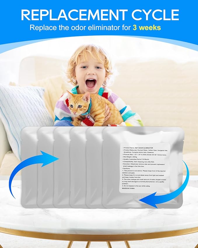 6-Pack N50 Odor Eliminator Refill Compatible with PuraMax 2 Fit for Purobot MAX PRO Automatic Self Cleaning Litter Box, Cat Litter Freshener for Home Toilet