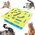 Cat Scratch Pad Toy with Ball Felt Cat for Indoor Cats (Yellow Blue No.1)