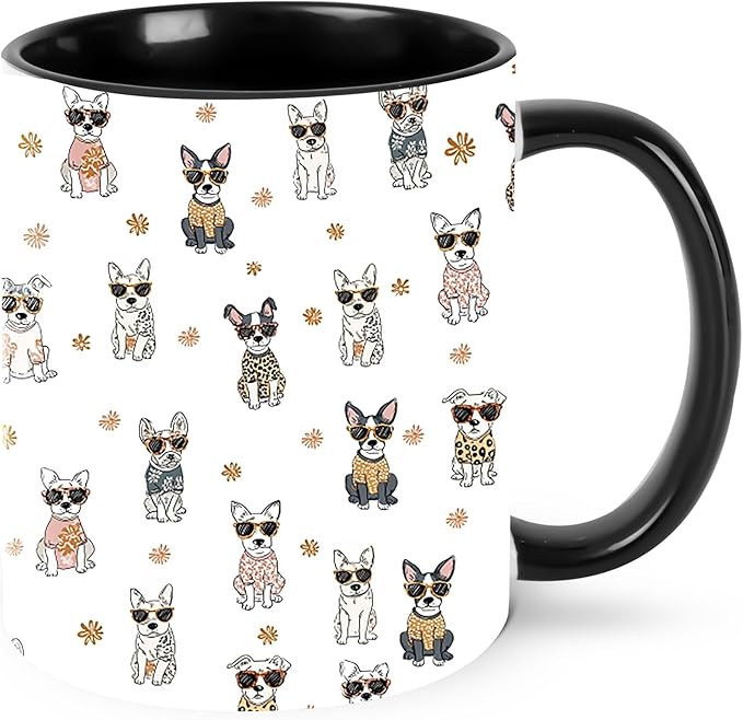 Dog Coffee Mug Funny Ceramic Tea Cup With Handle Dishwasher Microwave Safe for Women 11oz Porcelain Mugs