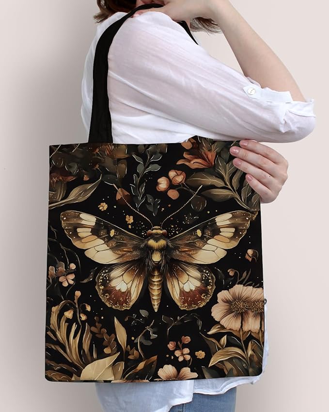 Canvas Tote Bag for Women Aesthetic Reusable Grocery Shoulder Bag for Shopping Work Travel Beach Teacher-05