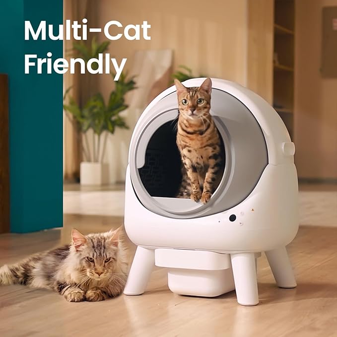 ELS PET Automatic Self Cleaning Litter Box for Multiple Cats with App Control and Litter Mat and Waste Bags