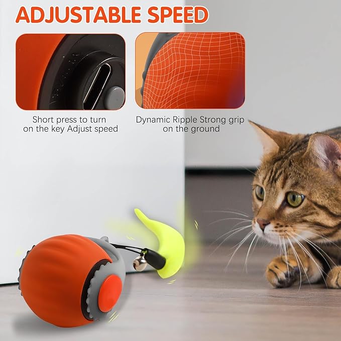 2 Pack Interactive Cat Toy Ball, Cat Enrichment Toys for Indoor Cats for Bored Indoor Adult Cats, Motion Activated