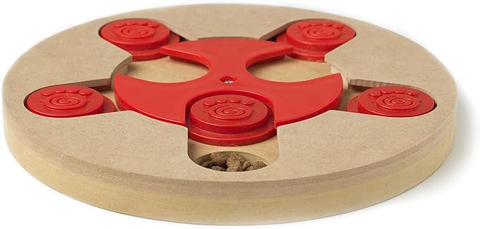 PetRageous 13006 Thinkrageous Interactive Advanced Level Puzzle Piece Dog Toy or Cat Toy Measures 9.84-Inch for Dogs and Cats or Kittens and Ages, Red
