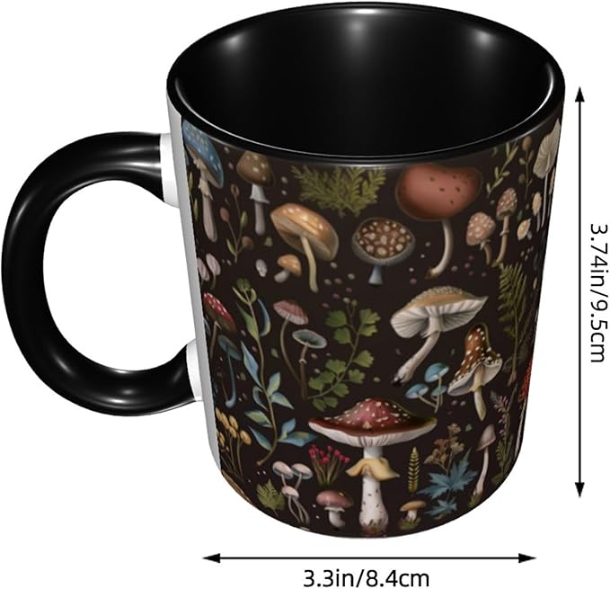 Mushroom Coffee Mug 11OZ Funny Ceramic Tea Cup Kitchen Decor Novelty Presents for Home Office Travel