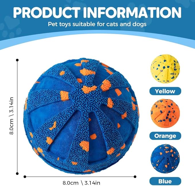 Smart Interactive Dog Balls - 2026 Upgraded Motion Activated Automatic Rolling Ball Toys for Small/Medium/Large Dogs Balls for Boredom to Keep Them Busy (Orange)