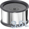 UPSKY 3.5L Dog Water Bowl,Large Capacity No Spill Dog Water Bowl,Stainless Steel Spill Proof Slow Water Feeder,No Splash Water Bowl with Anti-Slip Mat for Messy Drinkers Grey, C.3.5L
