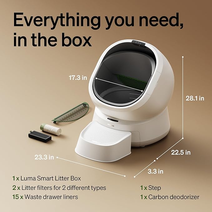 Bundle of PETLIBRO Upgrade Luma Automatic Cat Litter Box + AI Dog Camera Pet Camera, AI Camera Waste Analysis, Triple Safety Protection Self Cleaning Litter Box, Odor Control in-App Usage Tracking