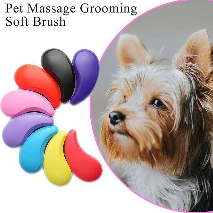 Small Dog Brush, Soft Pet Grooming Brush for Shih Tzus, Yorkies, Maltipoos, Maltese, Puppy Massaging Hair Brush, Cat Brush, for Small Animals Rabbits of All Hair Types (Starry Purple)