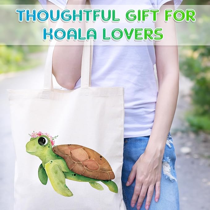 Sieral 2 Pcs Animal Lover Bag Graduation Gift for Women Travel Canvas Tote Portable Zipper Pouch Canvas Reusable Grocery Tote