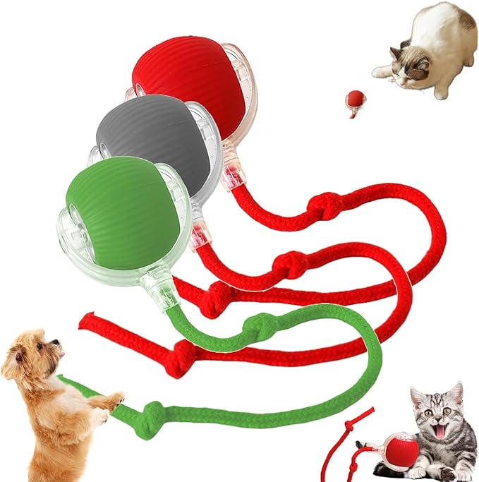 Interactive Rolling Dog Ball, Rolling Ball DogToys, 360° Automatic Self Moving Dog/Cat Toys