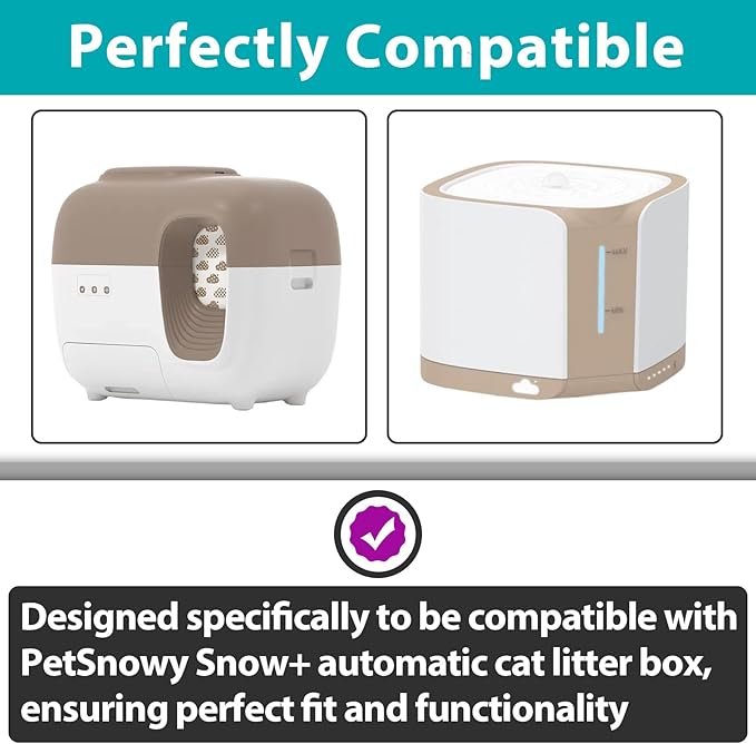 6+12 Pcs Fragrance Boxes Compatible with PetSnowy Snow+ Automatic Cat Litter Box, Includes Refill Beads with Camellia Flowers Scent for Odor Control & Freshness
