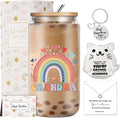 Great Grandma Gifts, Birthday Gifts for Grandma from Grandchildren Granddaughter Grandson, Unique Godmother Thank You Gift Set with 16Oz Glass Cup Necklace