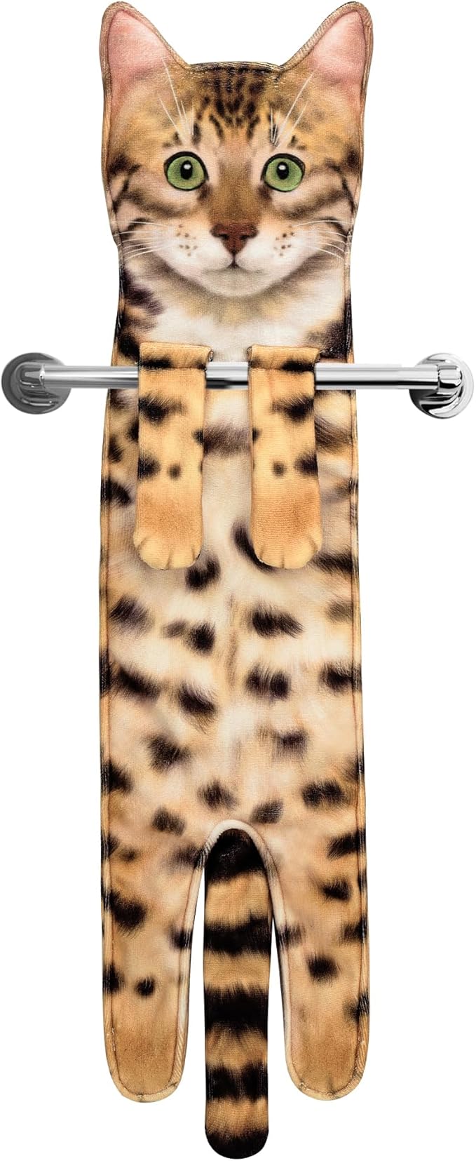 Funny Hand Towels for Bathroom Kitchen Decor - Cute Cat Hanging Hand Towel Kitchen Gadgets - Unique Housewarming Birthday Christmas Cat Lover Gift Ideas for Women Mom Lady Adults
