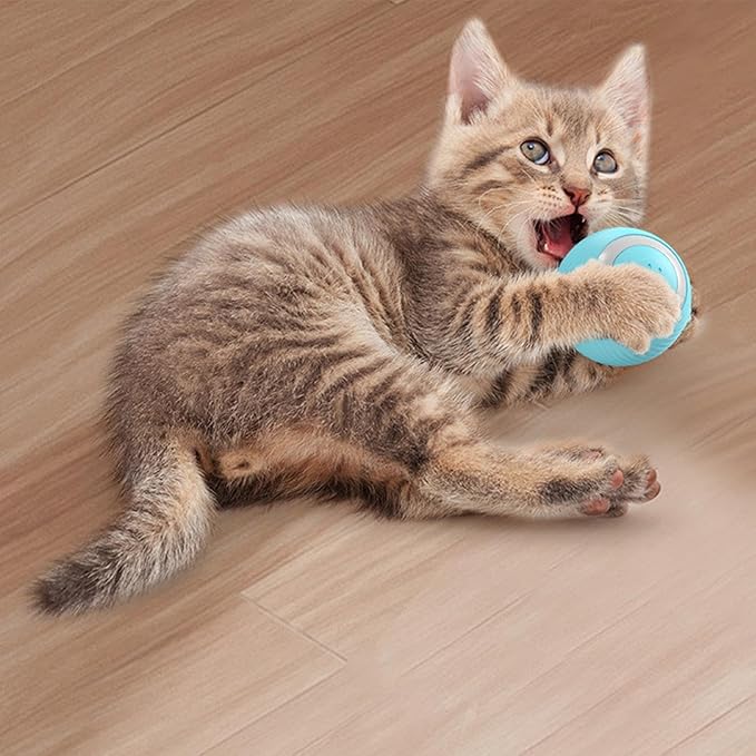 Interactive Toy Ball - Smart Puppy Ball, Interactive Jump Toy | LED Interactive Electric Rotating Balls, Evil Ball for Cats, Lightweight Toy Balls
