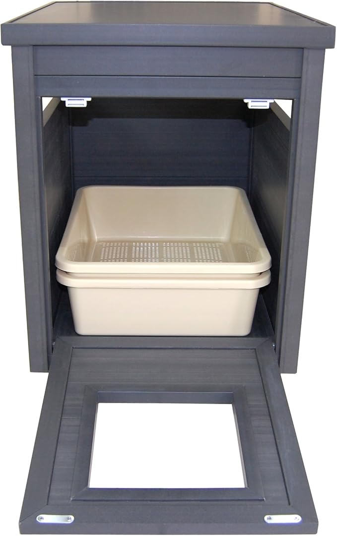 New Age Pet ECOFLEX Litter Loo Moisture and Odor Resistant Enclosure & End Table, No‑Tools Assembly, 10 Year Warranty, Espresso Black, Standard