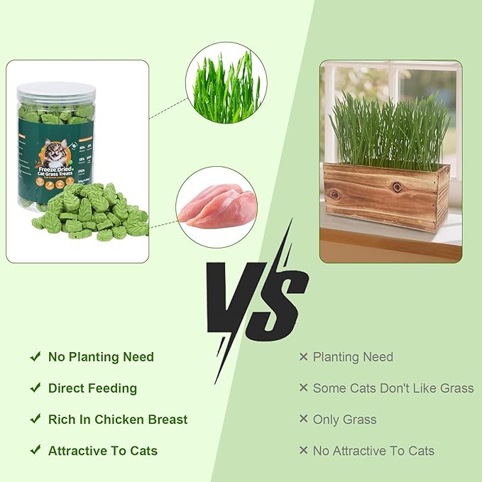 130g/4.59oz Cat Grass Treats, Cat Grass Teething Stick, Natural Hairball Treatment for Cats, Edible Cats Chew Sticks Toy Cat Treats Snack for Teething Cleaning Hairball Removal