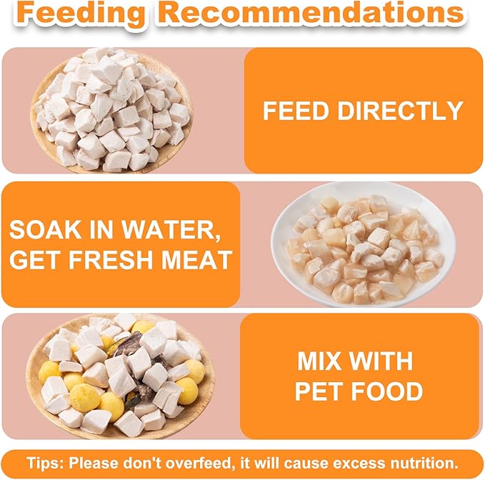 Freeze Dried Chicken Breast for Cats & Dogs – High Protein Training Treats, Single Ingredient, Easy to Digest, Healthy Pet Snacks,Grain Free (4oz)