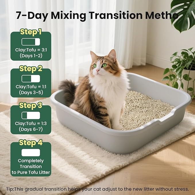 Gardner Pet Natural Tofu Cat Litter, Cat Litter with Green Tea Extract – Dust-Free, Fast Clumping, Flushable, and Odor Control for Multi-Cat Homes/6lbs x 6 Pack
