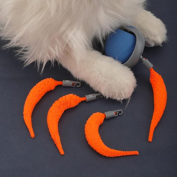 BOXOB 5pcs Cat Ball Toy Replacement Tails, Interactive Cat Toy Accessories Attachments Automatic Moving Ball Worm Refills Rope Compatible with 2.0 (Red)