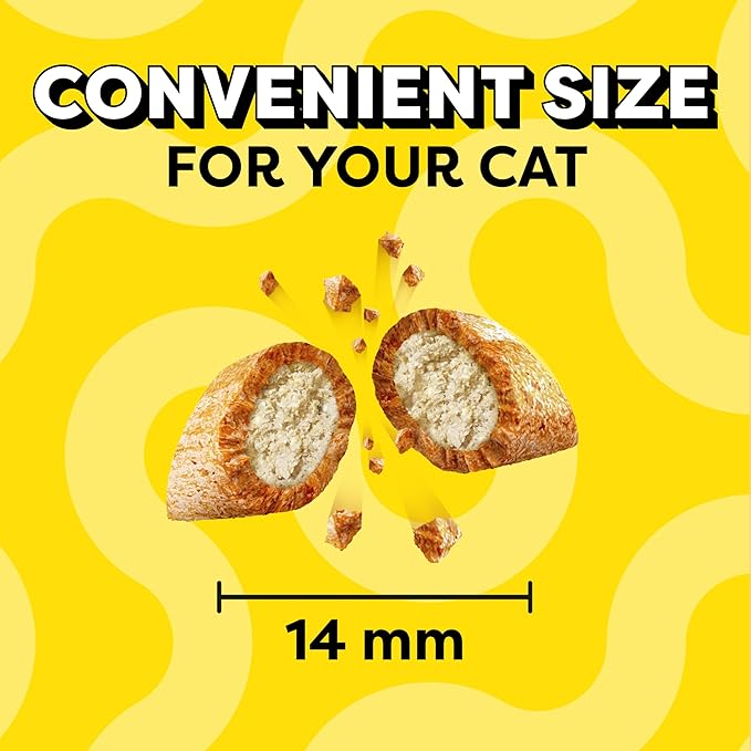 Temptations Jumbo Stuffed Cat Treats, Crunchy and Soft Cat Treats, Tasty Chicken Flavor, 5.3 oz. Pouch (Pack of 10)